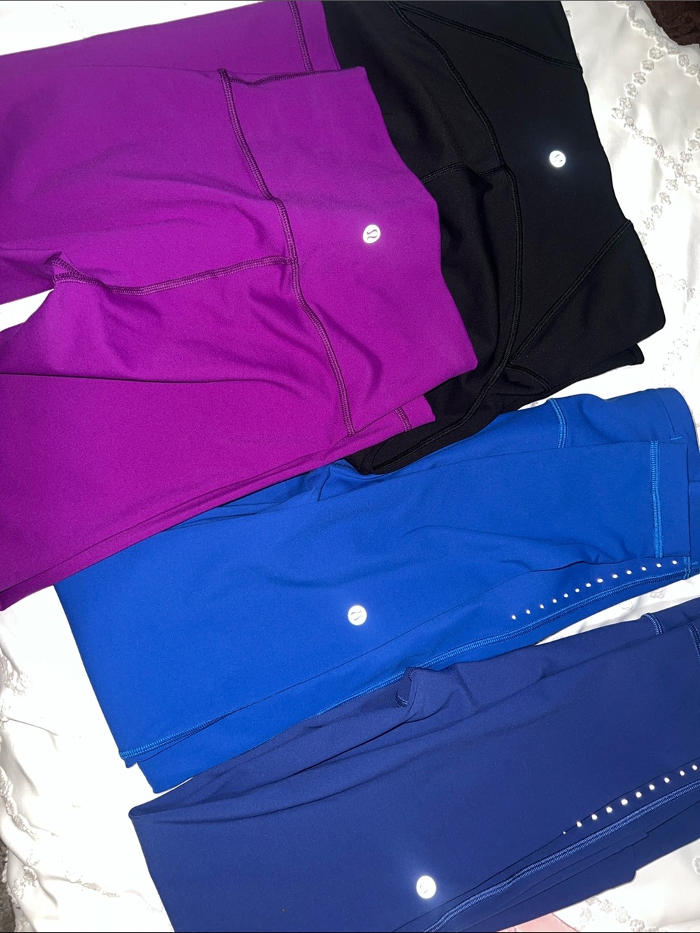 lululemon athletica Active Leggings bundle of 4 Purple, Black, Blue, Purple/Blue